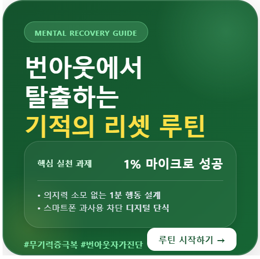 무기력증 극복하는 방법 및 번아웃 자가진단 뇌과학적 멘탈 회복 가이드라인